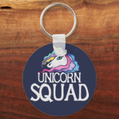 ユニコーンスクワッドかわいいレトロなレインボーユニコーンアート キーホルダー (正面)