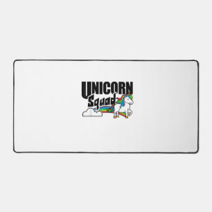 ユニコーンスクワッド レインボーユニコーン 愛好家 楽しいTシャツ デスクマット