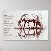 ユニコーンスケッチカスタム引用文感動的 ポスター (正面)