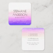 ユニコーンスタイリッシュピンク金ゴールド水彩抽象芸術 スクエア名刺 (正面/裏面)