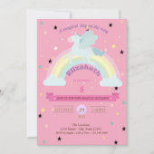 ユニコーンスターズレインボー誕生日招待状 招待状 (正面)