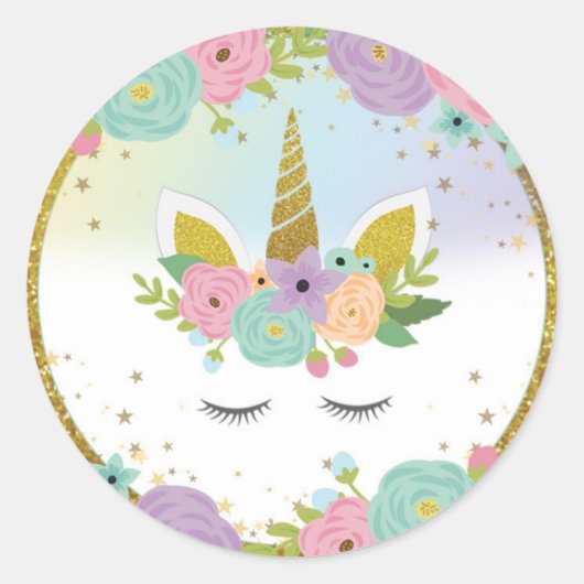 ユニコーンステッカー ラウンドシール (正面)