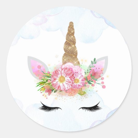 ユニコーンステッカー ラウンドシール (正面)