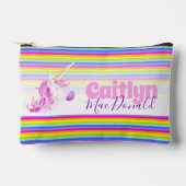 ユニコーンストライプ虹カスタムの鉛筆ケース アクセサリーポーチ (正面)