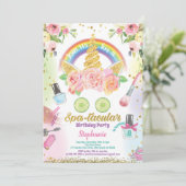 ユニコーンスパパーティー誕生日招待用水彩 招待状 (スタンド正面)