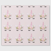 ユニコーンスパークリーグリッターピンクフェアフローラパステル ラッピングペーパー (フラット)