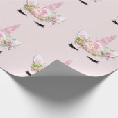 ユニコーンスパークリーグリッターピンクフェアフローラパステル ラッピングペーパー (角)