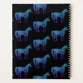 ユニコーンスパークルスアクアブルーグラデーションパターンモノグラム プランナー手帳 (裏面)