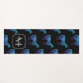 ユニコーンスパークルスアクアブルーグラデーションパターンモノグラム ヨガマット (正面(横))