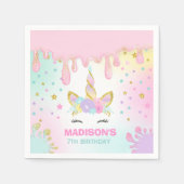 ユニコーンスライムバースデーパーティナプキンスライムパーティー スタンダードカクテルナプキン (正面)