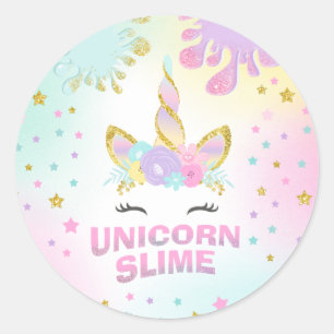 ユニコーンスライムパーティー好意ラベルステッカースライムパーティー ラウンドシール