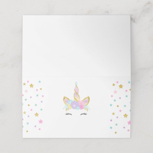 ユニコーンスライム座席表マーメイドテーブル番号 プレイスカード (外部開封)