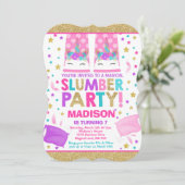 ユニコーンスランバーパーティー誕生日招待状 招待状 (スタンド正面)