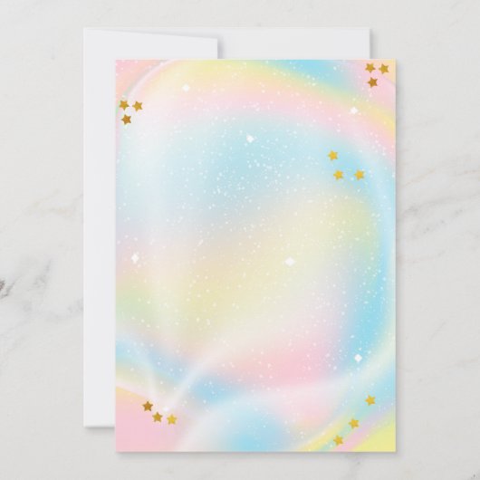 ユニコーンスリープバー子供の誕生日パーティの招待状 招待状 (裏面)