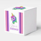 ユニコーンスリーポバースクワッド誕生日パーティー フェイバーボックス (正面サイド)