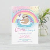 ユニコーンスロッスプールパーティー誕生日招待状女子 招待状 (スタンド正面)