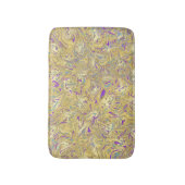 ユニコーンスワールパープルブルー金ゴールドグリッターグラム バスマット (正面縦)