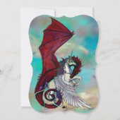 ユニコーンズ結婚お祝い招待状ドラゴンレッド 招待状 (裏面)