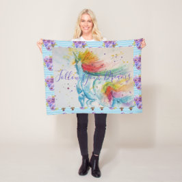ユニコーンズ絵画ヨ後を追ードリームズフリースブランケット フリースブランケット