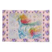 ユニコーンズ·ドリ絵画ームズ·ピンク·フローラ·ピローケース 枕カバー (裏面)