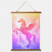ユニコーンセットウッドトップウォールタペストリー2パネル 吊り下げ型タペストリー (正面2)