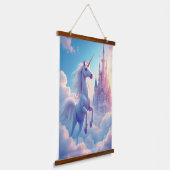 ユニコーンセットウッドトップウォールタペストリー2パネル 吊り下げ型タペストリー (傾斜あり)