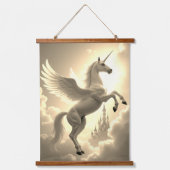 ユニコーンセットウッドトップウォールタペストリー2パネル 吊り下げ型タペストリー (正面)
