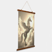 ユニコーンセットウッドトップウォールタペストリー2パネル 吊り下げ型タペストリー (傾斜あり)