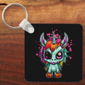 ユニコーンゾンビゾンビオンホラーキャラクターゴシック キーホルダー (正面)