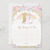 ユニコーンタイムカプセルメッセージカード あなたへのメッセージ ブランクカード 招待状 (正面)