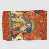 ユニコーンタペストリーレディーレジェンド中世 ゴルフタオル (横)