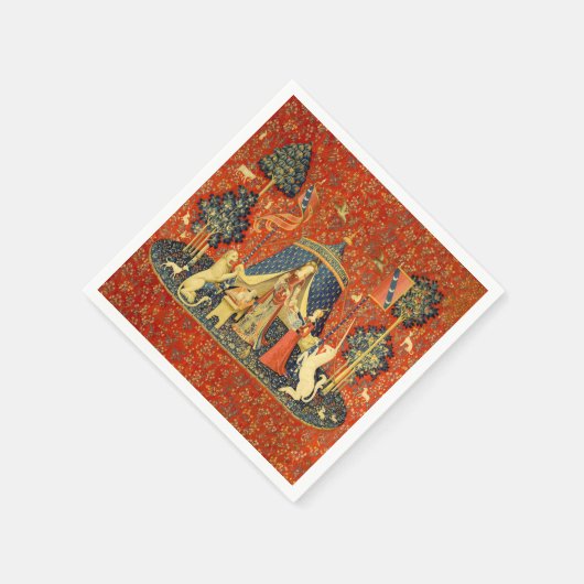 ユニコーンタペストリーレディーレジェンド中世 スタンダードカクテルナプキン (角)
