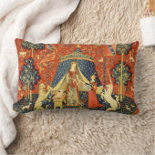 ユニコーンタペストリーレディーレジェンド中世 ランバークッション (ブランケット)