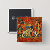 ユニコーンタペストリーレディーレジェンド中世 缶バッジ (正面&裏面)