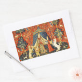 ユニコーンタペストリーレディーレジェンド中世 長方形シール (封筒)