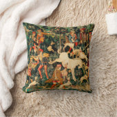 ユニコーンタペストリー中世クラシック狩り クッション (ブランケット)