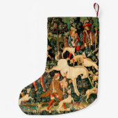 ユニコーンタペストリー中世クラシック狩り スモールクリスマスストッキング (裏面)