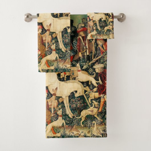 ユニコーンタペストリー中世クラシック狩り バスタオルセット (インサイチュ)