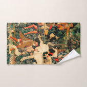 ユニコーンタペストリー中世クラシック狩り バスタオルセット (ハンドタオル)