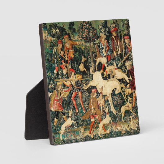 ユニコーンタペストリー中世クラシック狩り フォトプラーク (正面)