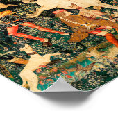 ユニコーンタペストリー中世クラシック狩り ポスター (角)