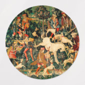 ユニコーンタペストリー中世クラシック狩り ラベル (デザイン2)