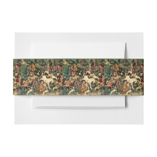 ユニコーンタペストリー中世クラシック狩り 招待状ベリーバンド (正面例)