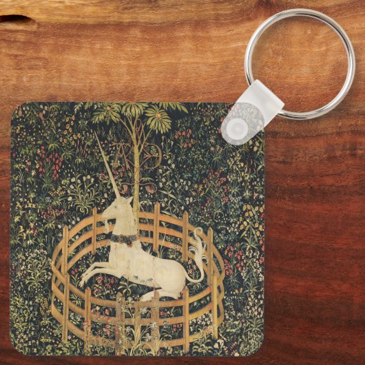 ユニコーンタペストリー捕獲中世タペストリー キーホルダー (裏面)