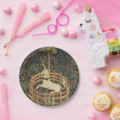 ユニコーンタペストリー捕獲中世タペストリー ペーパープレート (パーティー)