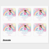 ユニコーンタンプリンセス誕生日サンキュービター スクエアシール (シート)