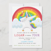 ユニコーンダブ誕生日招待状 招待状 (正面)