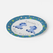 ユニコーンツイン男の子ベビーシャワーパーティー ペーパープレート (アングル)