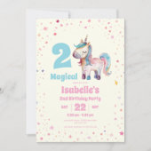 ユニコーンツーマジカルセカンドバースデーパーティの招待状 招待状 (正面)