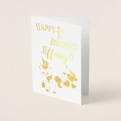 ユニコーンテーマハッピーファースト誕生日 箔カード (正面)